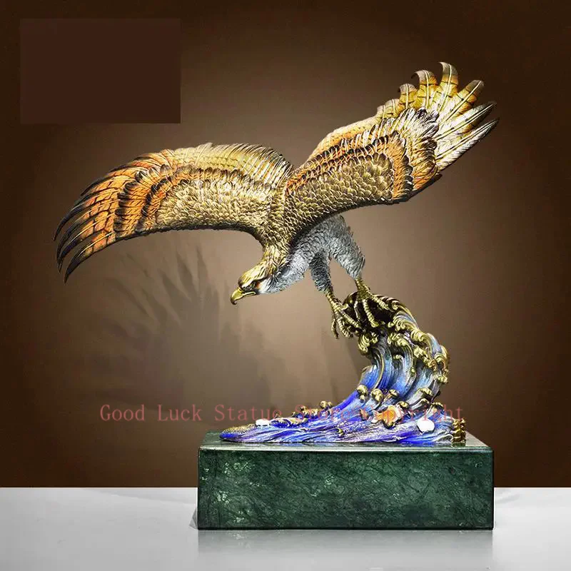 

Home office Decorative ART bronze Sculpture statue GOOD FLying Eagle Good LUCK Spiritual powerful eagle large