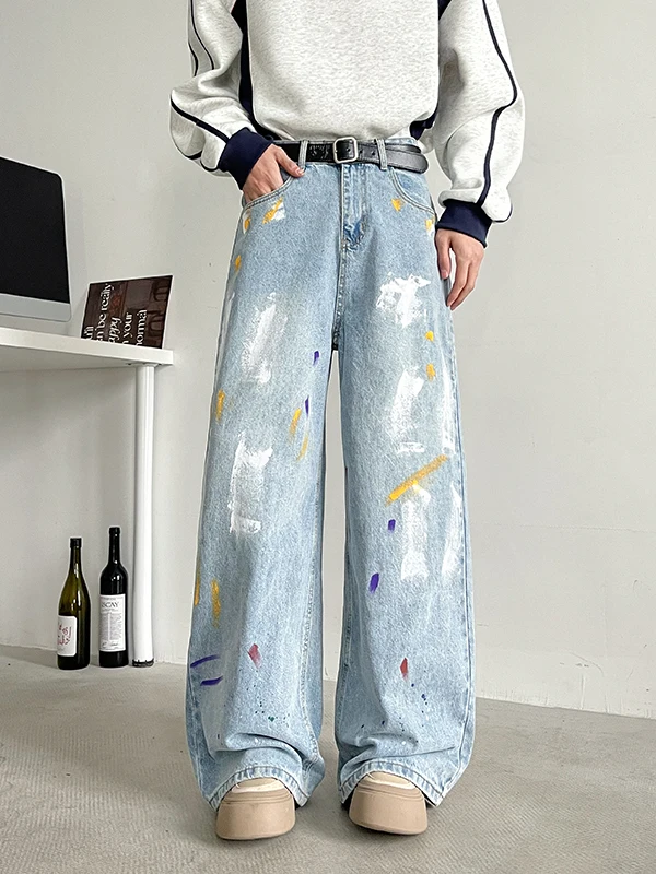 

Мужские джинсы Cleanfit American Slim Fit с широкими штанинами, весна-осень, свободный крой, повседневная одежда, прочный деним, прямые штанины