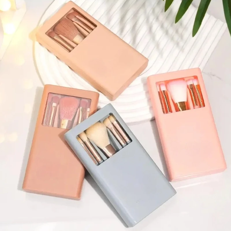 

5 makeup brush box set with mirror makeup brush storage box