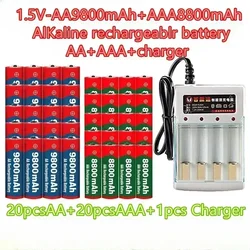 Alkaline rechargeable battery, equipped with computer charger, watch, radio, electronic games, digital camera, 1.5V, AA, 9800mAh