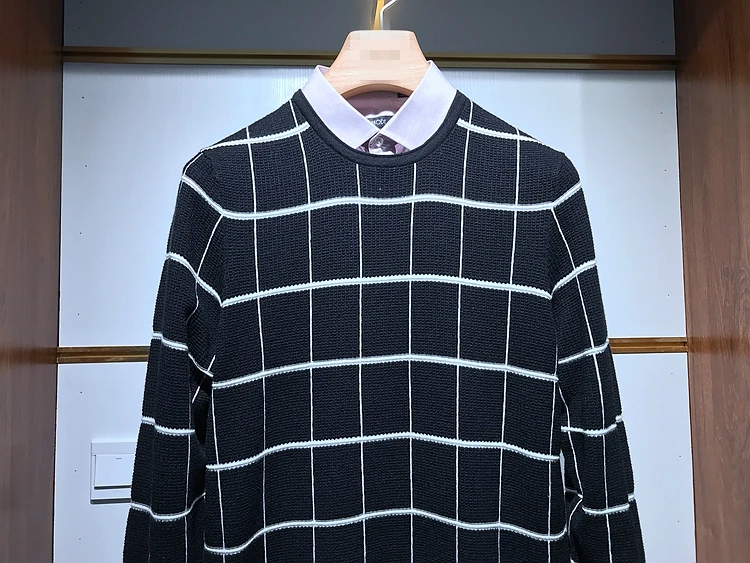 

Мужской осенне-зимний модный облегающий круглый вязаный свитер из смеси шерсти, повседневный молодежный теплый удобный длинный свитер...