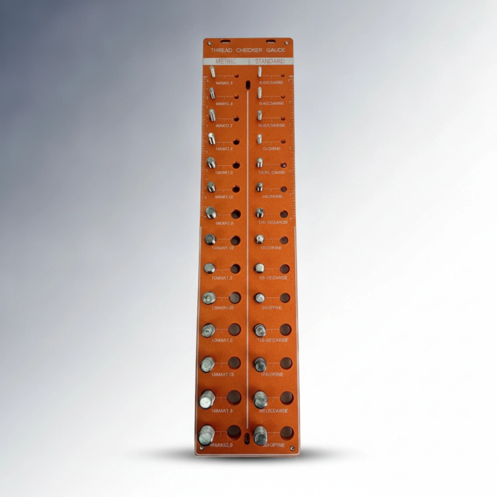 Thread Checker with Metal Inserts Aluminum Alloy Thread Pitch Gauge Screw Size Gauge Flat Measuring Tool Rectangular