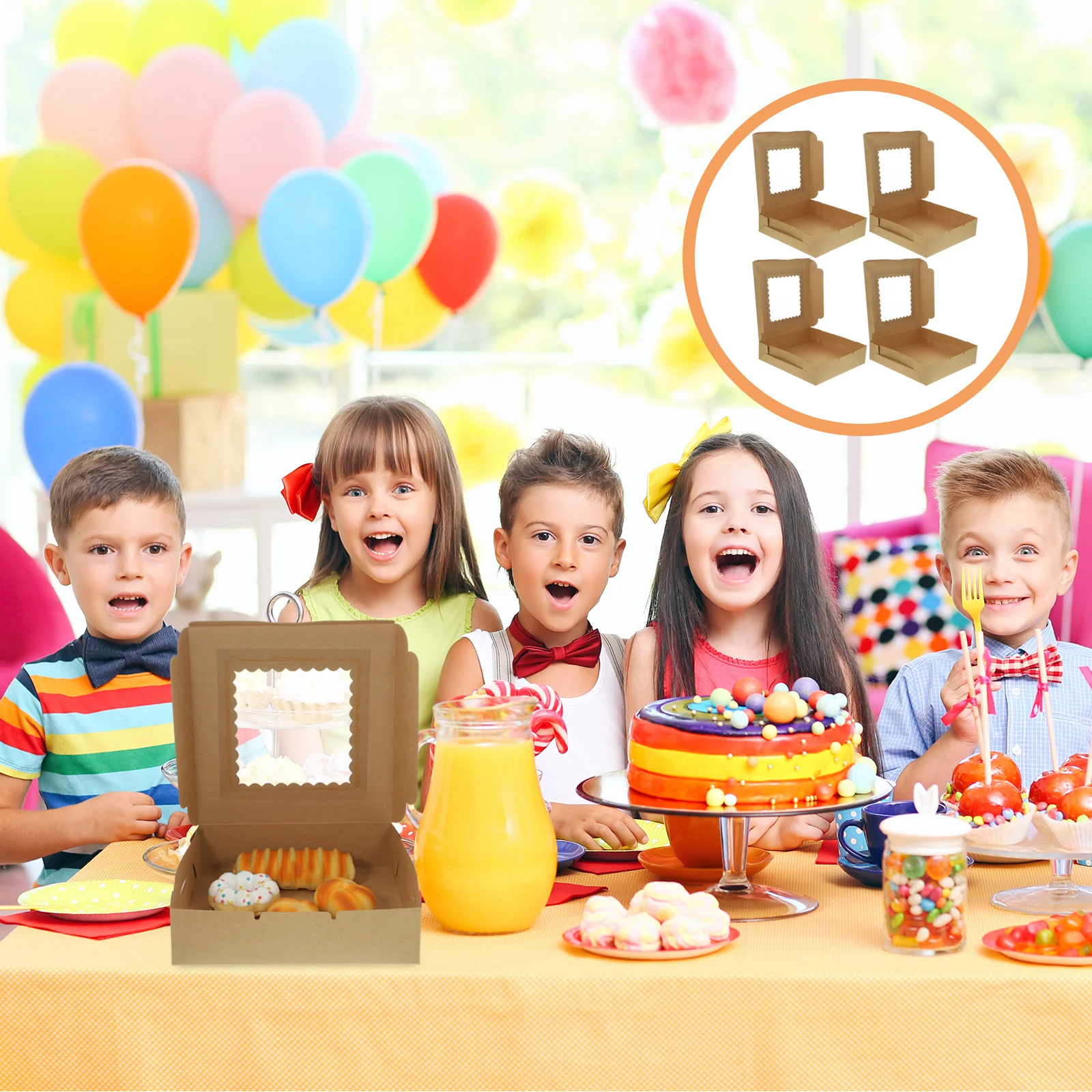 

12Pcs Bakery Pie Boxes with Window Small Cake Dessert Boxes for Birthday Party Outdoor Banquet Celebration Gift Baking