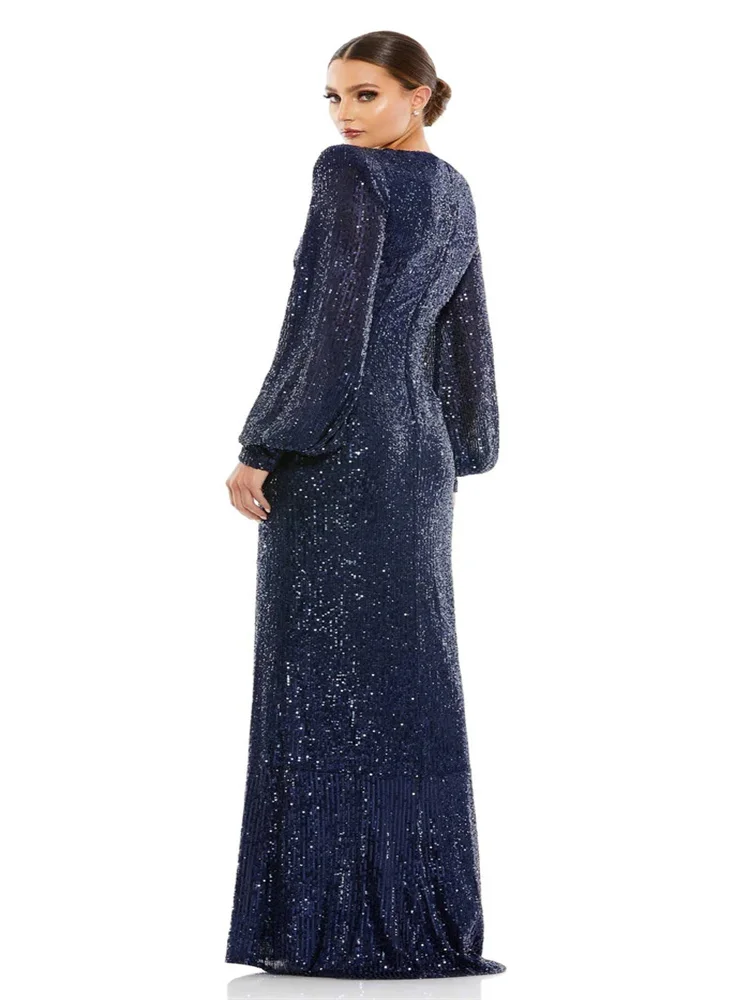 Robes de soirée en dentelle à paillettes pour femmes, robe de Rhsirène, robes formelles, noir, luxe, occasion, 2024