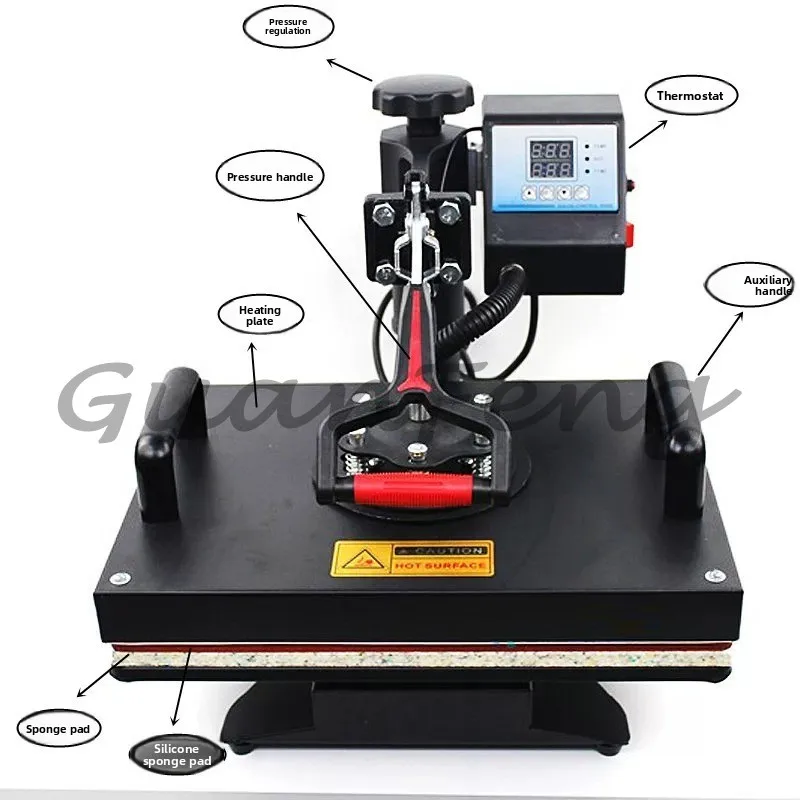 12*12CM 30*38CM 5 in 1 Combo Heat Press Printer Sublimation Machine Heat Press Machine for T-shirts Plates Cap Mug Phone Covers