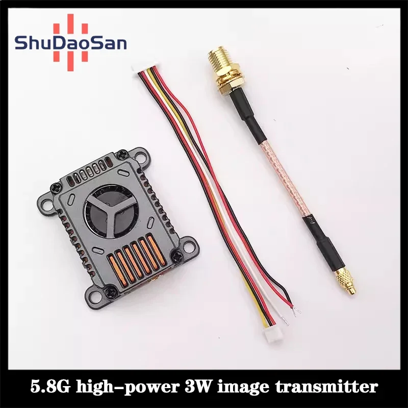 

Aircraft Model Fpv Traverses 5.8g High-power 3w Image Transmission Transmitter Suitable For Long-range Osd Tuning With Fan