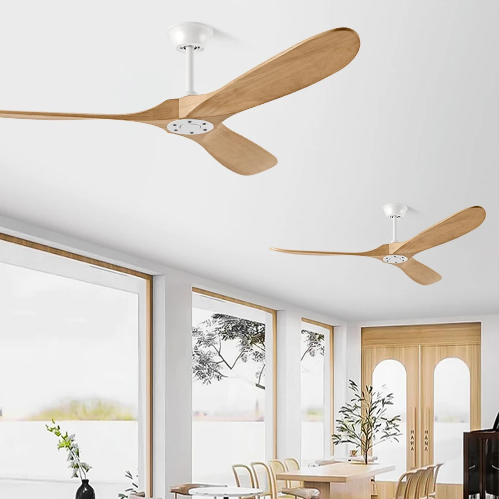 QINIWAKE 36/42/52/60/70/88 Inch Ceiling Fan Wood Home Frequency Conversion Ventilator Interior For Living Room Restaurant