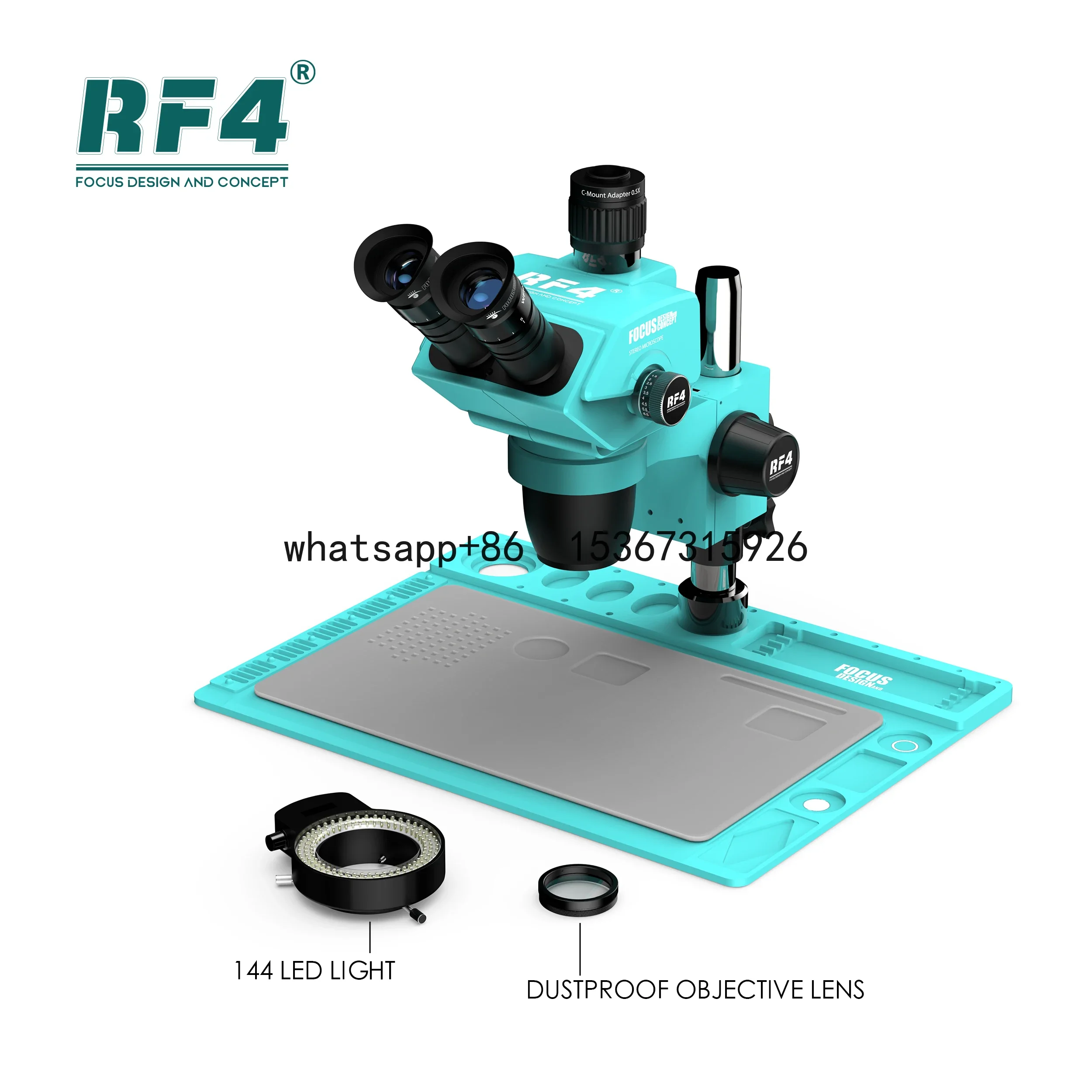 

Aluminum Alloy Large Base Nine-speed Variable Magnification Locking Knob Microscope , Large Field Of Vision，RF6565PROD2