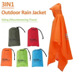 3 In 1 Outdoor Rain Jacket Waterproof Raincoat Hiking Mountaineering Travel Rainwear Multifunctional Outdoor Activity Rain Gear