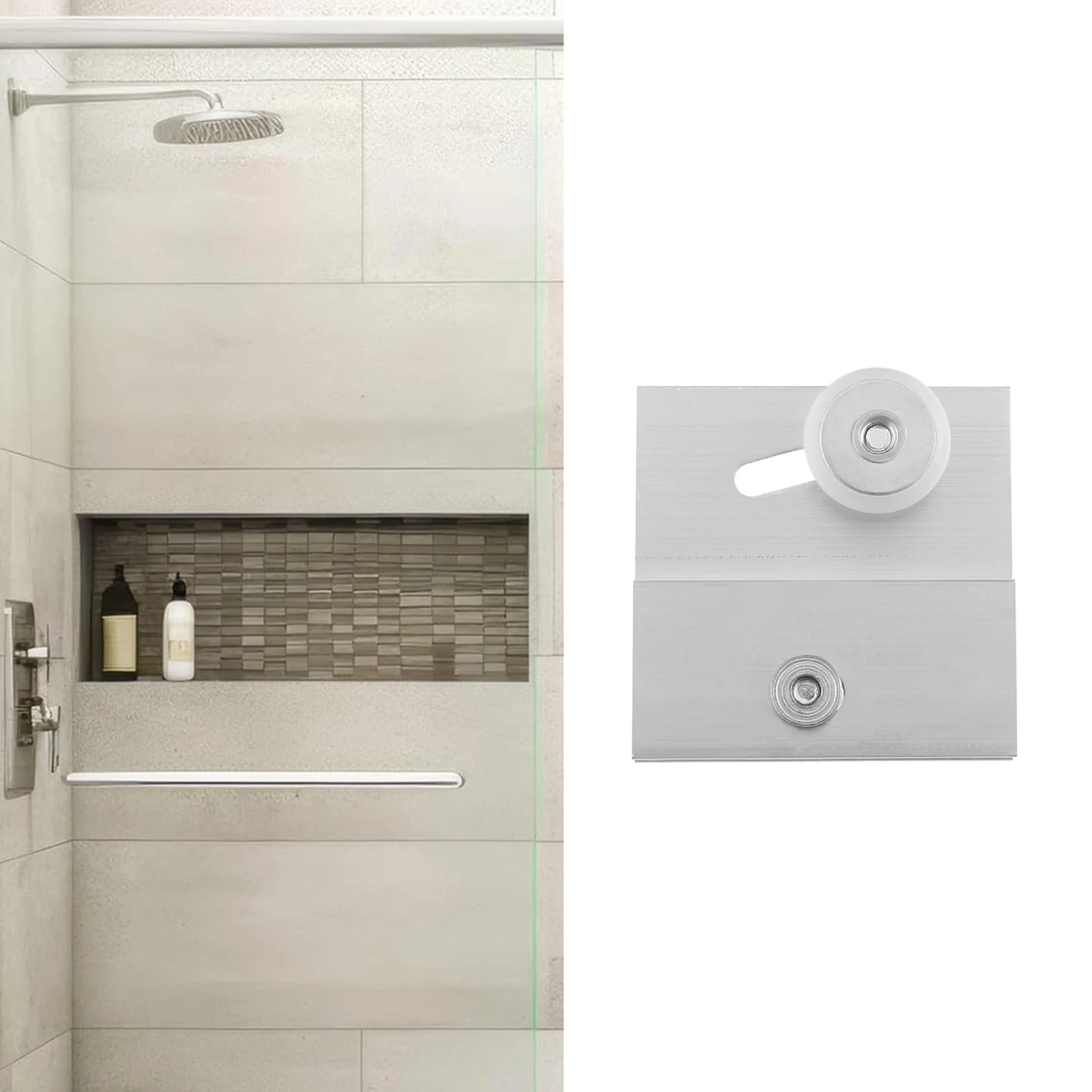 

Комплект из 4 роликов-кронштейнов M6054 для безрамных душевых дверей, замена для раздвижных душевых дверей с предварительно просверленными отверстиями