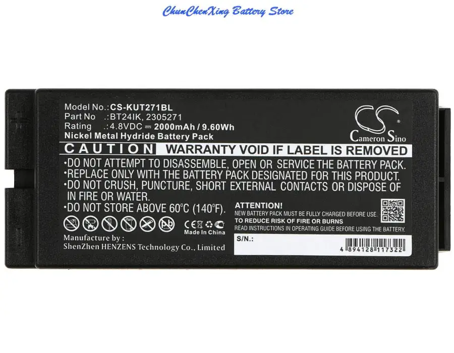 2000mAh Battery BT24IK for IKUSI TM70/3/8, T70/3/4/8, IK3, IK4 T70 console box, 2305271 IKONTROL GH JASO KONECRANES BERLINDE