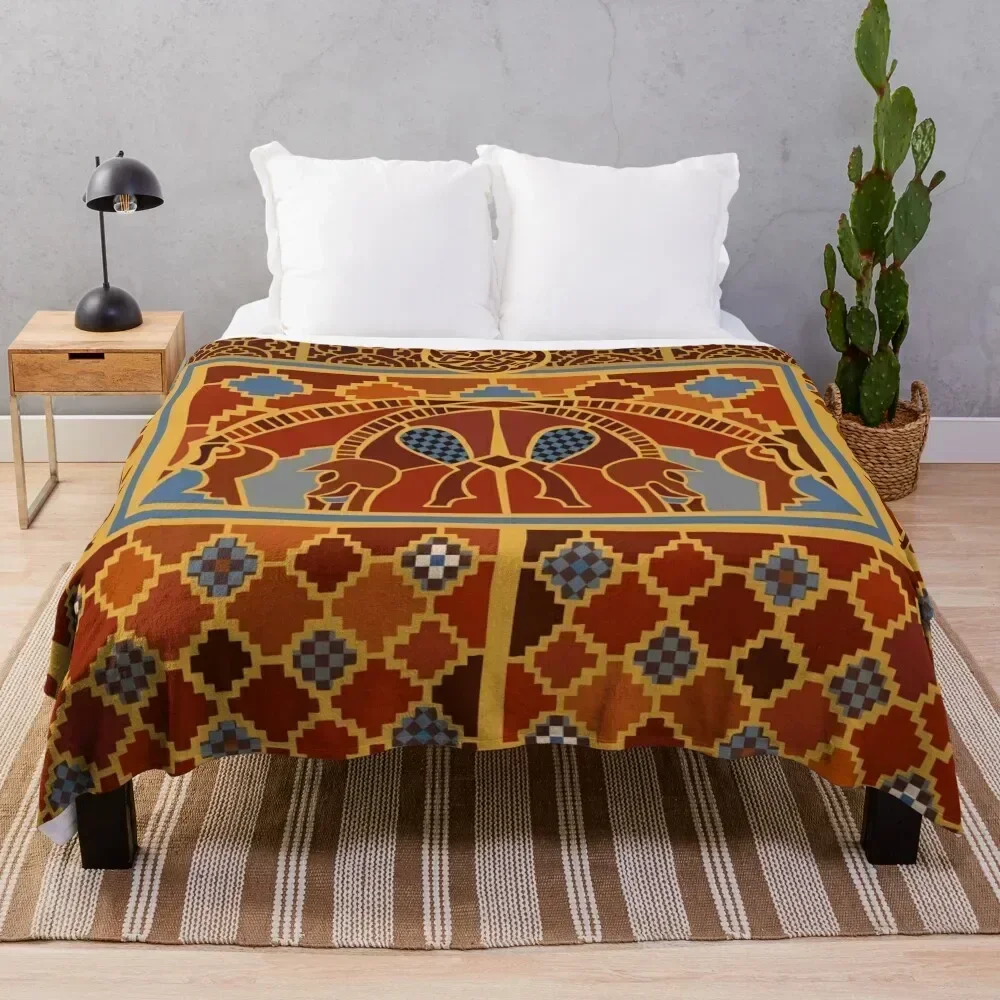 

Imagining Sutton Hoo: The Boars Throw Blanket Portable Lightweight Blanket for Travel Camping