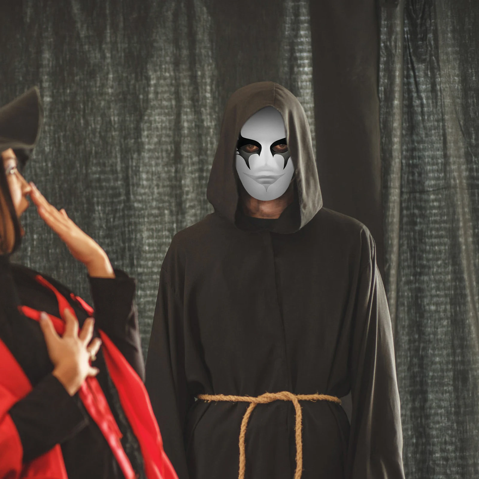 10 ชิ้นมือทาสีหน้ากากเปล่า DIY เด็กหน้ากากฮาโลวีนผู้ชายผู้หญิงหัตถกรรมน่ากลัวสไตล์ Dancer เครื่องแต่งกายของขวัญของเล่น