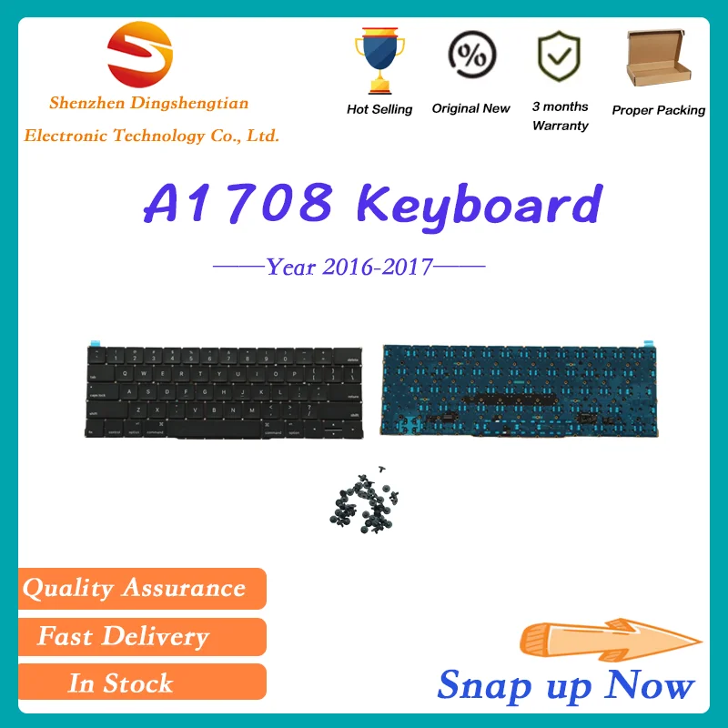 

New Original A1708 Keyboard For MacBook Pro 13" Two Thunderbolt 2016 2017 Laptop US UK France Spain Layout EMC2978 EMC3164