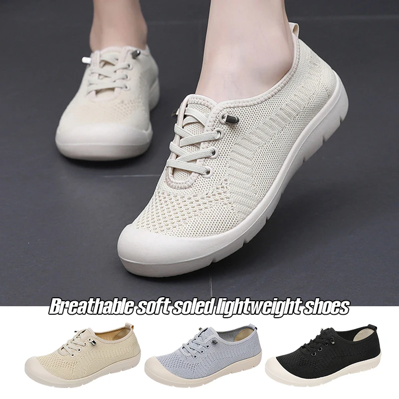 

Women's Single Shoes Breathable Hollow Out Mesh Sports Shoes Soft Bottom Skid-proof Casual Net Shoes 2025 New