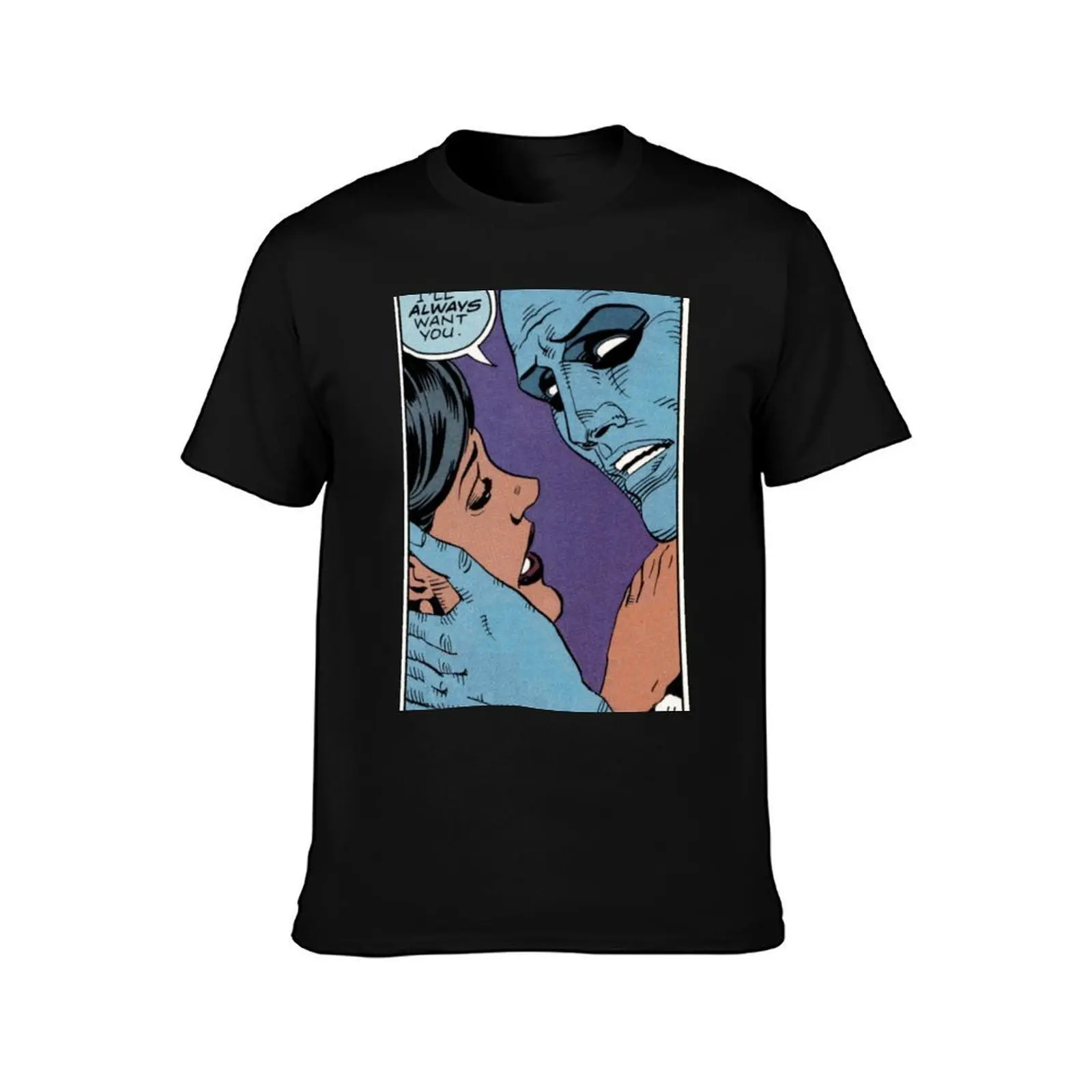 Silk Spectre and Dr Manhattan (I'll Always Love You) T-Shirt Basic Solid Color Casual Tee Shirt T-Shirt