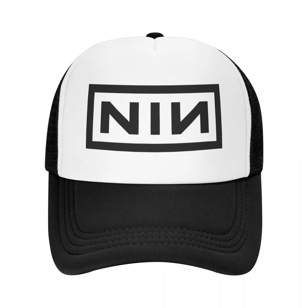 Adult NIN Logo Nine Inch Nails Trucker Cap Fashion Mesh Baseball Cap Polyester Dad Hat Trucker Hat Breathable Sports Cap Autumn