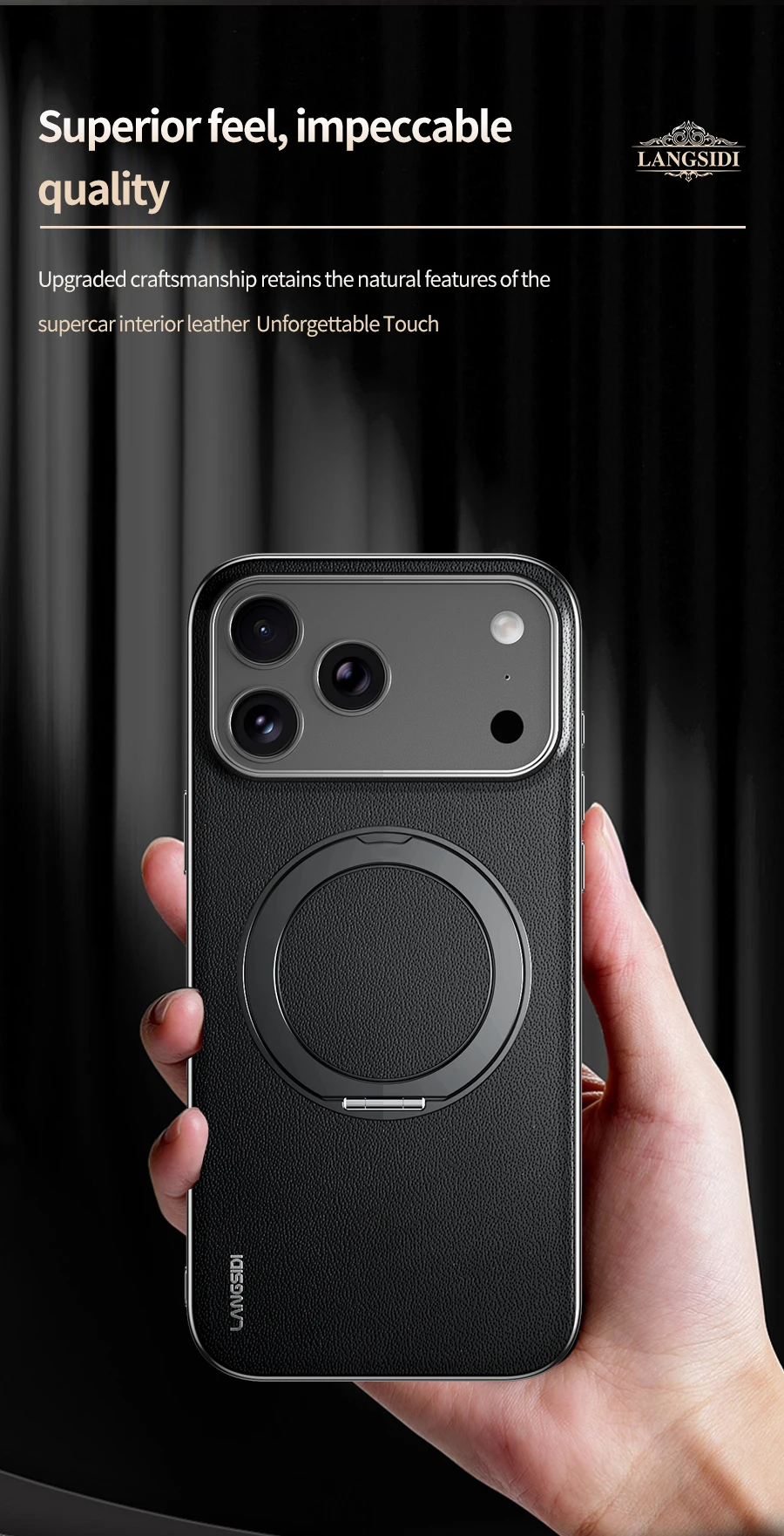 Magnetic Leather for Magsafe Case for iPhone 18 17 Pro Max Air 17Pro 18Pro Ring Luxury Lens Protection Holder Phone Back Cover