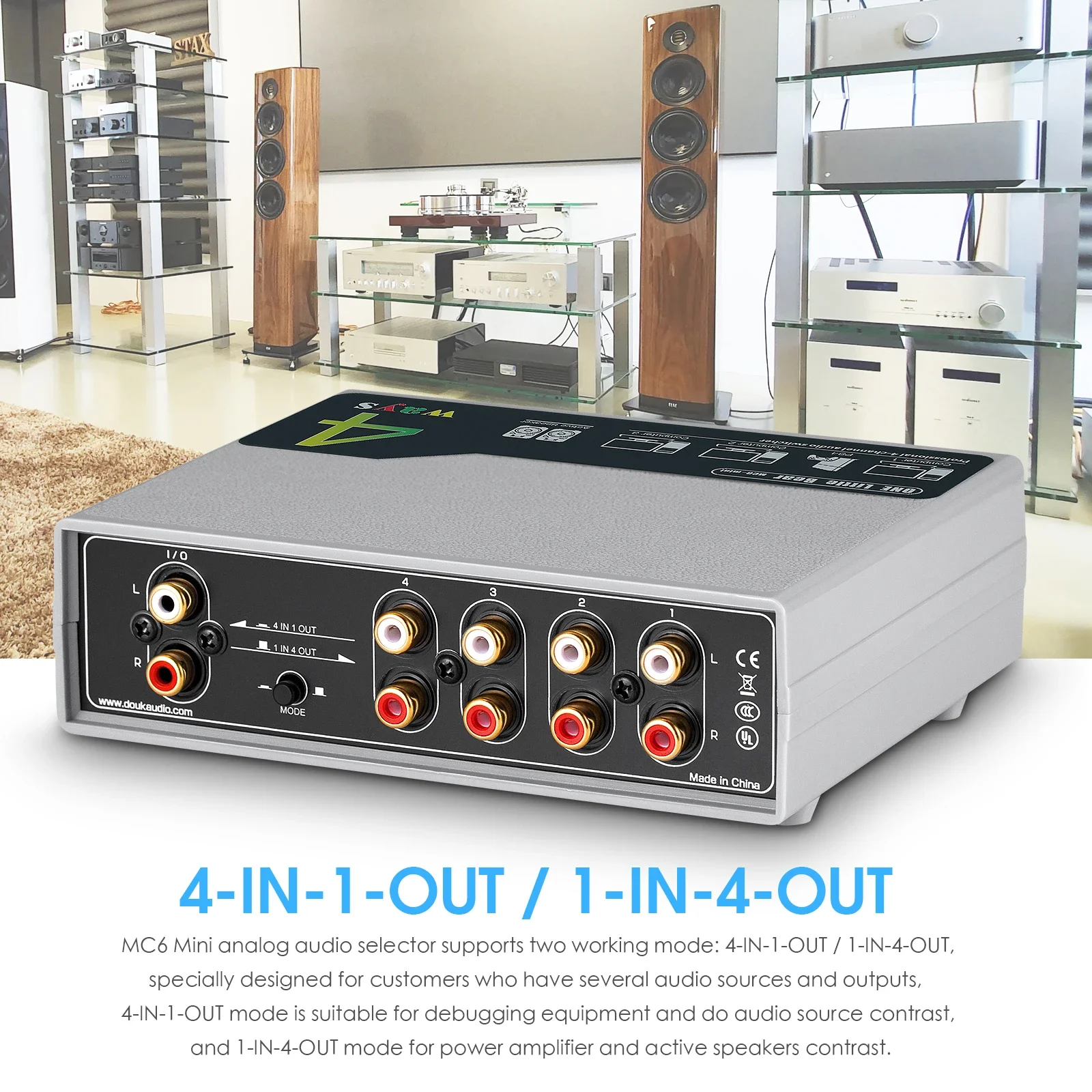 Nobsound المحمولة 4-way التناظرية RCA ستيريو الصوت الجلاد التحكم في مستوى الصوت السلبي Preamp الفاصل صندوق ل DVD STB لعبة وحدة التحكم