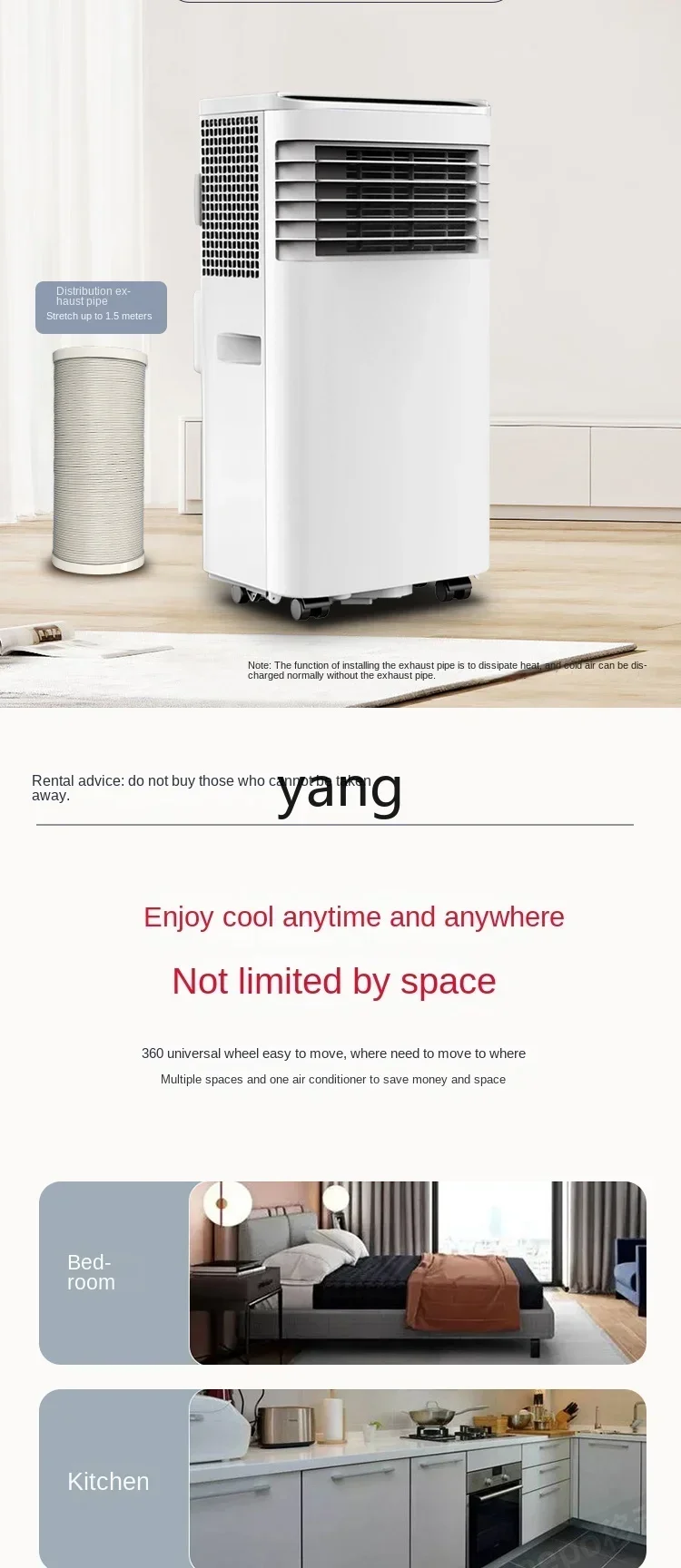 CX  Mobile Air Conditioner Cooling and Heating All-in-One Machine without Outdoor Condenser Single Cold Rental House Kitchen