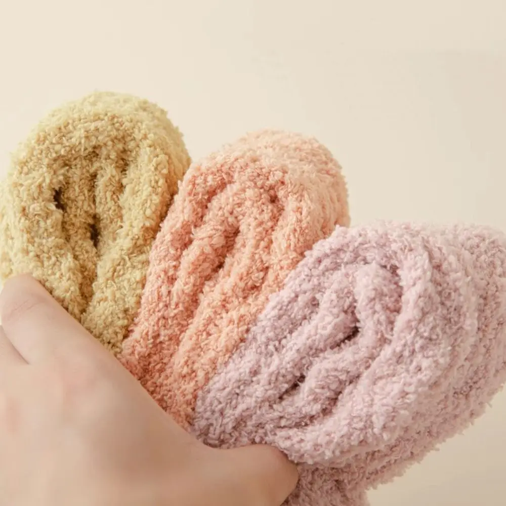 جديد الشتاء المرجان المخملية الجوارب بلون الجوارب القطنية الدافئة لينة رقيق جوارب يمكن السير بها على الأرض النساء #2