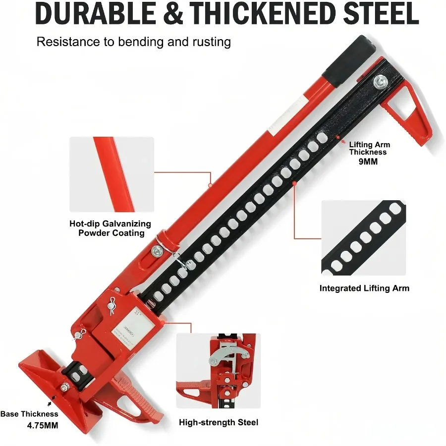 33'' Universal Farm Truck SUV Bumper Jack Ratcheting Off Road Trail 3-Ton Capacity Lift Utility