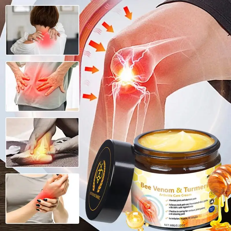 60ml Joint Relief Cream Natural Turmeric Bee Cream External Body Care Cream For Neck Back Body Joint Massage Care