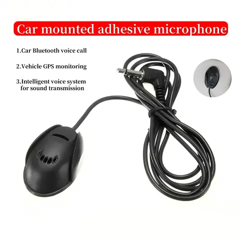 Mini Car Microphone  3.5mm Wired microphone for car stereo Audio hands-free Mic For DVD Radio Player Paste Type mini microfono