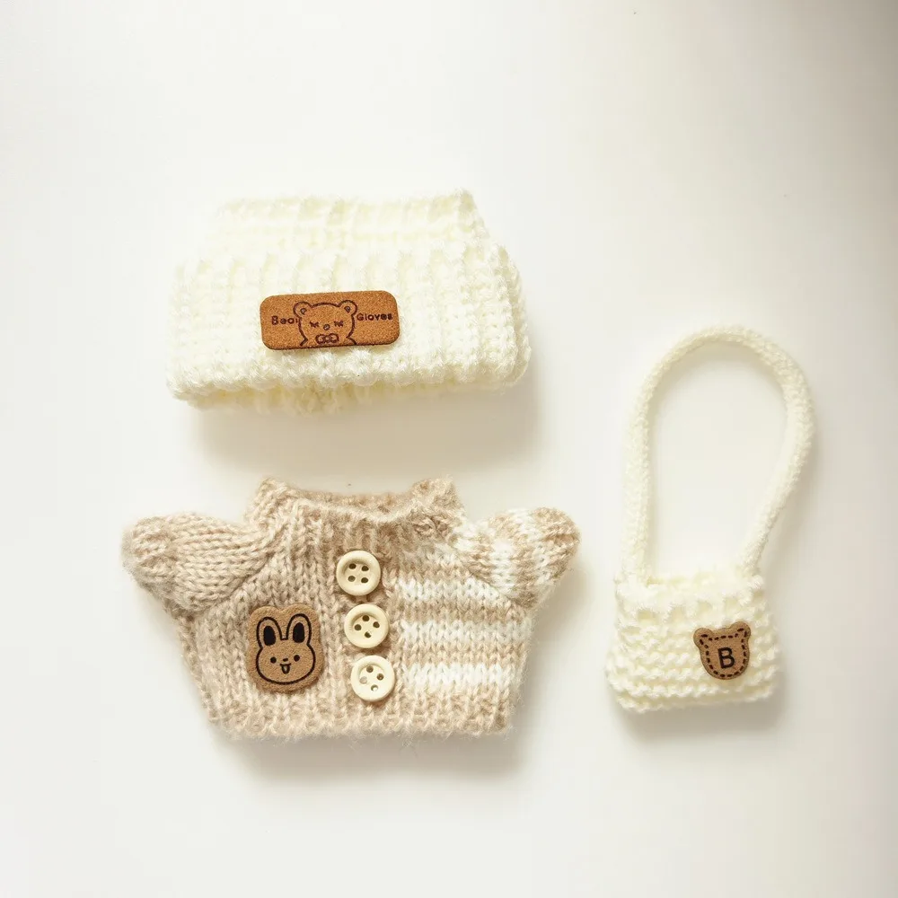 17 cm labubu vestiti vestito vestiti per bambole di peluche Macaron vestiti carini fai da te regalo per bambini vestiti per cani accessori per capelli vestiti v1 v2