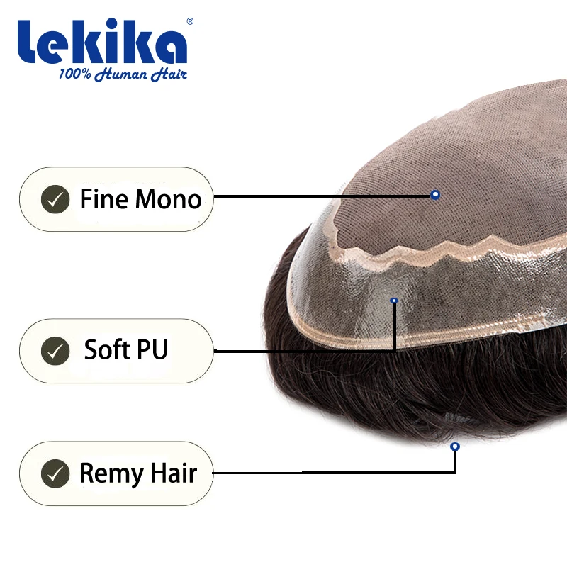 الاصطناعية للشعر للرجال غرامة أحادية مثير اكسسوارات للرجال لينة بولي Pu 100% شعر بشري اصطناعي للرجال 6 "نظام الشعر للرجل #2