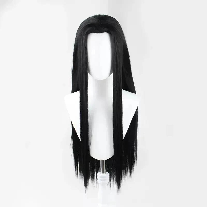 

2025 80cm Wigs 100cm Black Long Straight Centre Parting Widow's Peak Styled Heat Resistant Synthetic Hair Anime Cosply + Wig