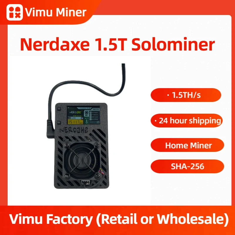 Nerdaxe Gamma 601 1.5TH/s BTC ASIC Miner BM1370 Crypto Lottery Machine with Stand Silent Cooling Fan for Home Mining