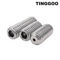M3 M4 M5 M6 M8 to M16 304 Stainless Steel Hollow Hole Through Air Out Allen Hex Hexagon Socket Flat Grub Headless Bolt Set Screw
