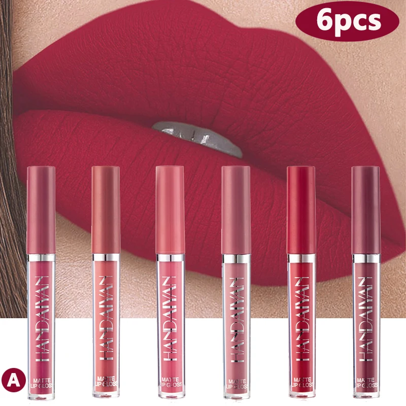 6 pz/pacco Waterproof Lipgloss Makeup cosmetici per labbra opachi leggeri rossetto in velluto a lunga durata idratante labbra Sexy trucco