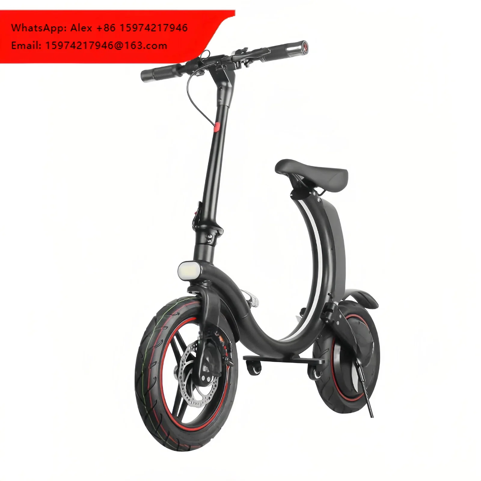 2026 450W Brushless Long Range 36V 6AH Lithium Battery Electric Fold Bike 14 Inch Pneumatic Tire Disc Brakes LED Adults Dual