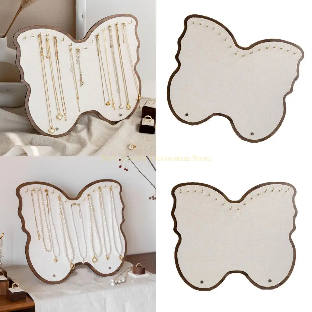 

D46E Деревянная доска для показа аксессуаров в виде бабочек ручной работы, органайзеры для ювелирных изделий из льняного