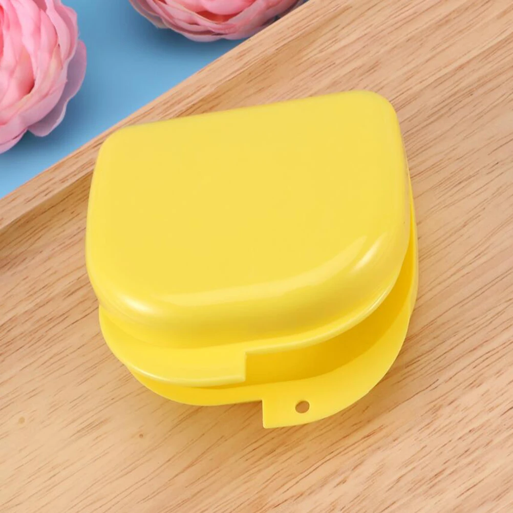 

5 Pcs Retainer Case With Vent Holes and Hinged Lid Snaps Mouth Guard Case Orthodontic Dental Retainer Box Denture Storage Contai