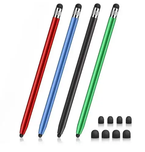 Touch Pen voor tablet Universele potlood Capacitieve stylus Dubbele dubbele siliconen kop voor iPad Android Smart Phone