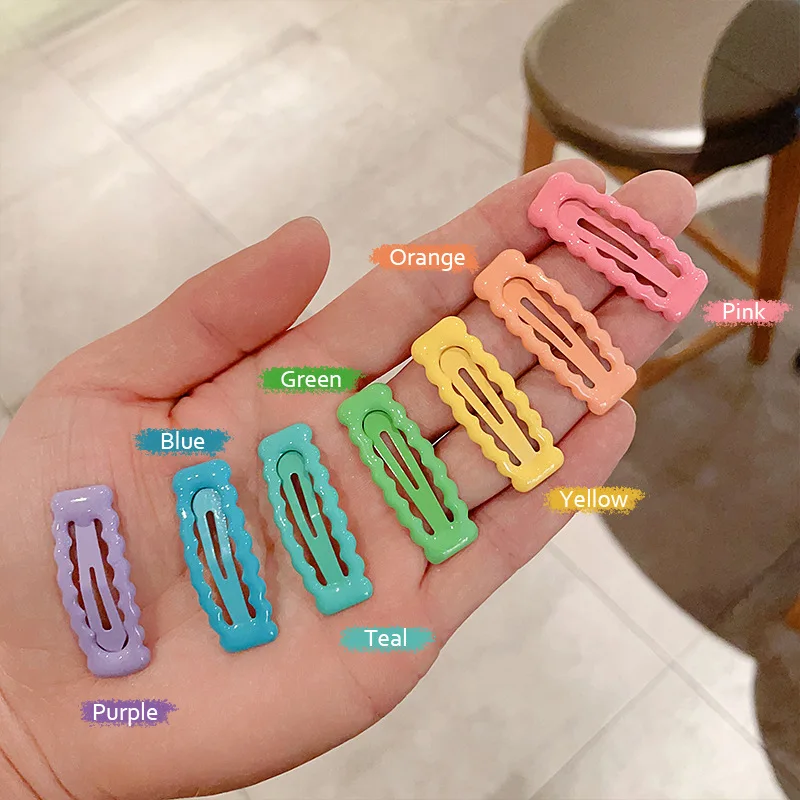Hair Clips Premium Alloy 4cm Colorful Enamel Clips Hair Friendly Cute Girls Side Flyaways Taming Kids Hair Accessories