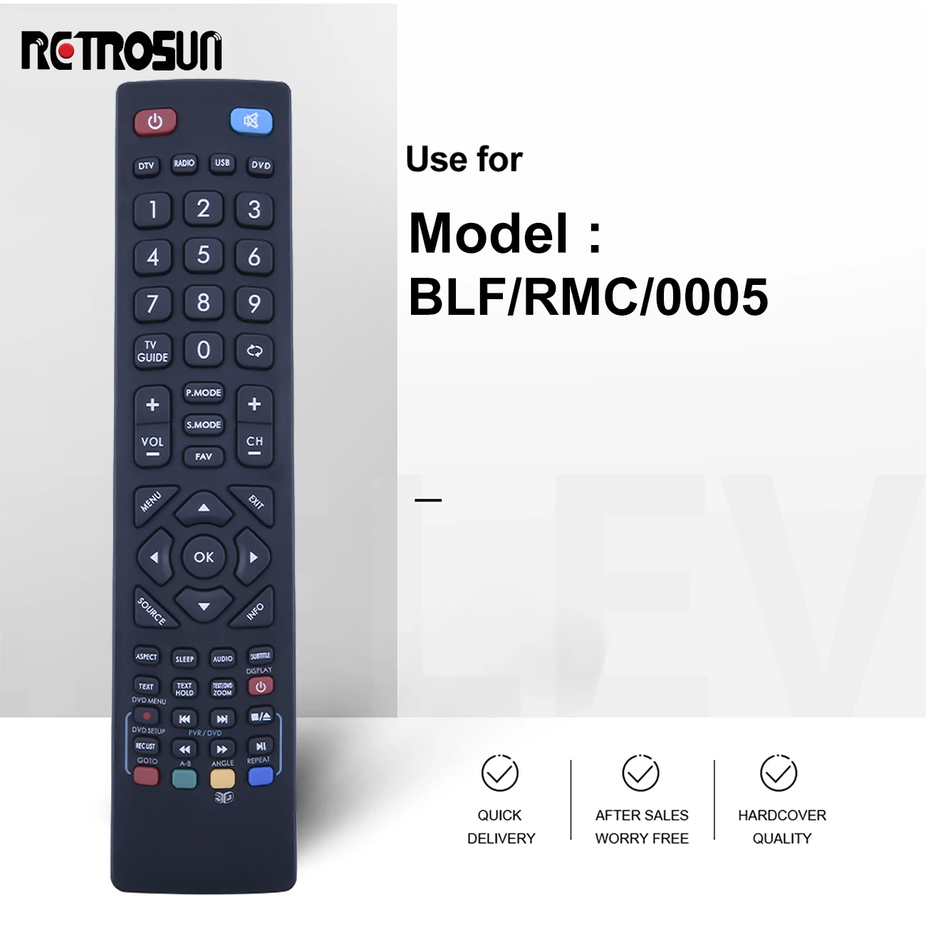 New Remote Control BLF/RMC/0005 398GR08BEBP00F For BLAUPUNKT 3D LED TV Compatible with SHARP / ALBA / BUSH / TECHNIKA / OK / JMB