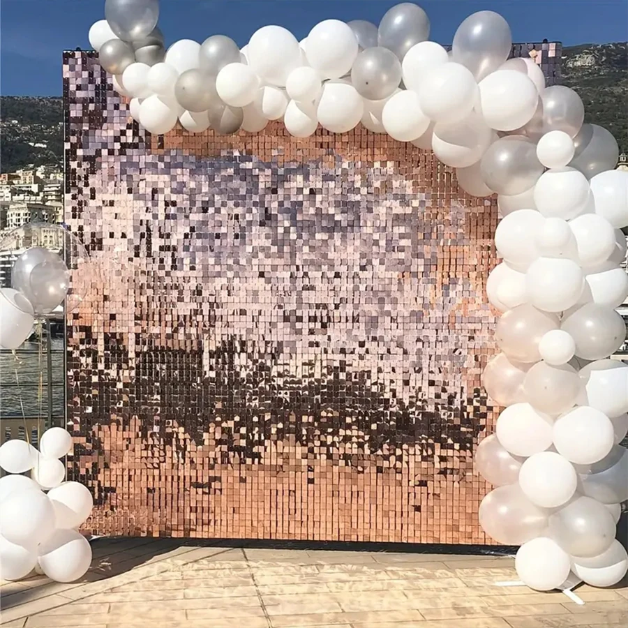 Shimmer Wall Backdrop, 18 and 36 Panels Square Sequin Shimmer Backdrop, Photo Backdrops for Birthday, Anniversary, Wedding image 3