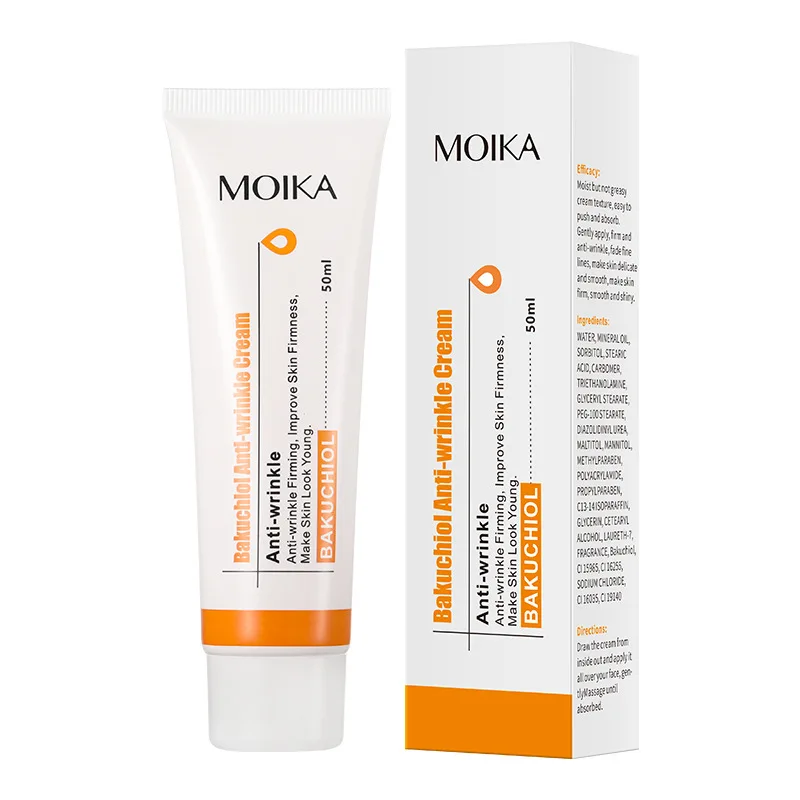 MOIKA Bakuchiol Anti-wrinkle Cream Psoralen Anti wrinkle Cream Lighten Fine Line Acne Print Control Acne Firming face cream 50ml