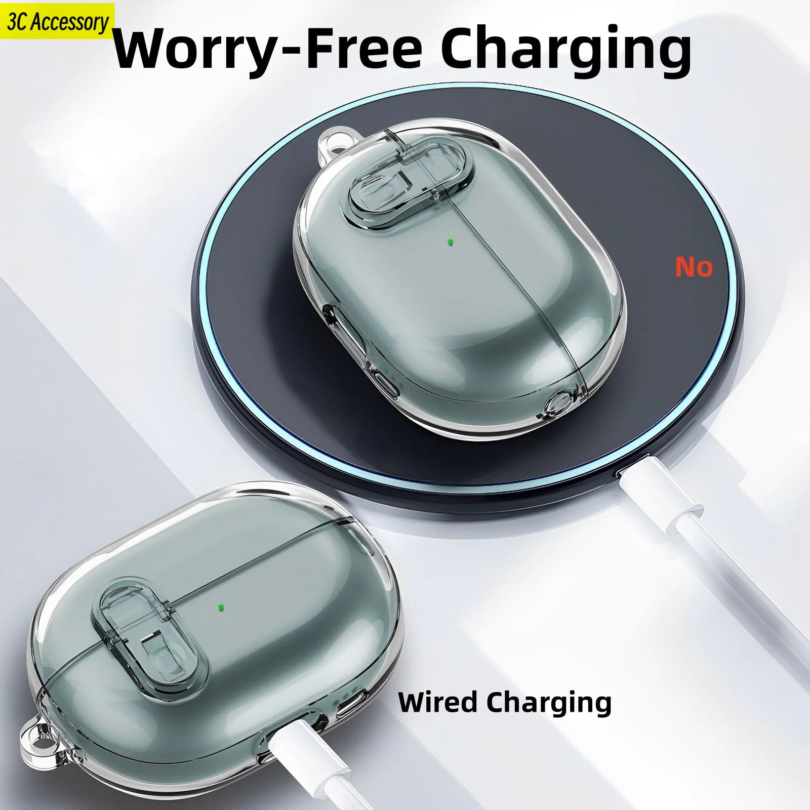 安全ロックケース Huawei 社 Freebuds プロ 4 (2024) 透明イヤホンケース Huawei 社 Freebuds プロ 4 プロ 3 ケースカバー用フック付き