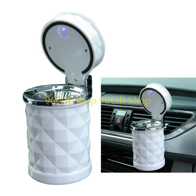 96GB Car Ashtray with Lid Smell Proof Detachable Car Ashtray with Light