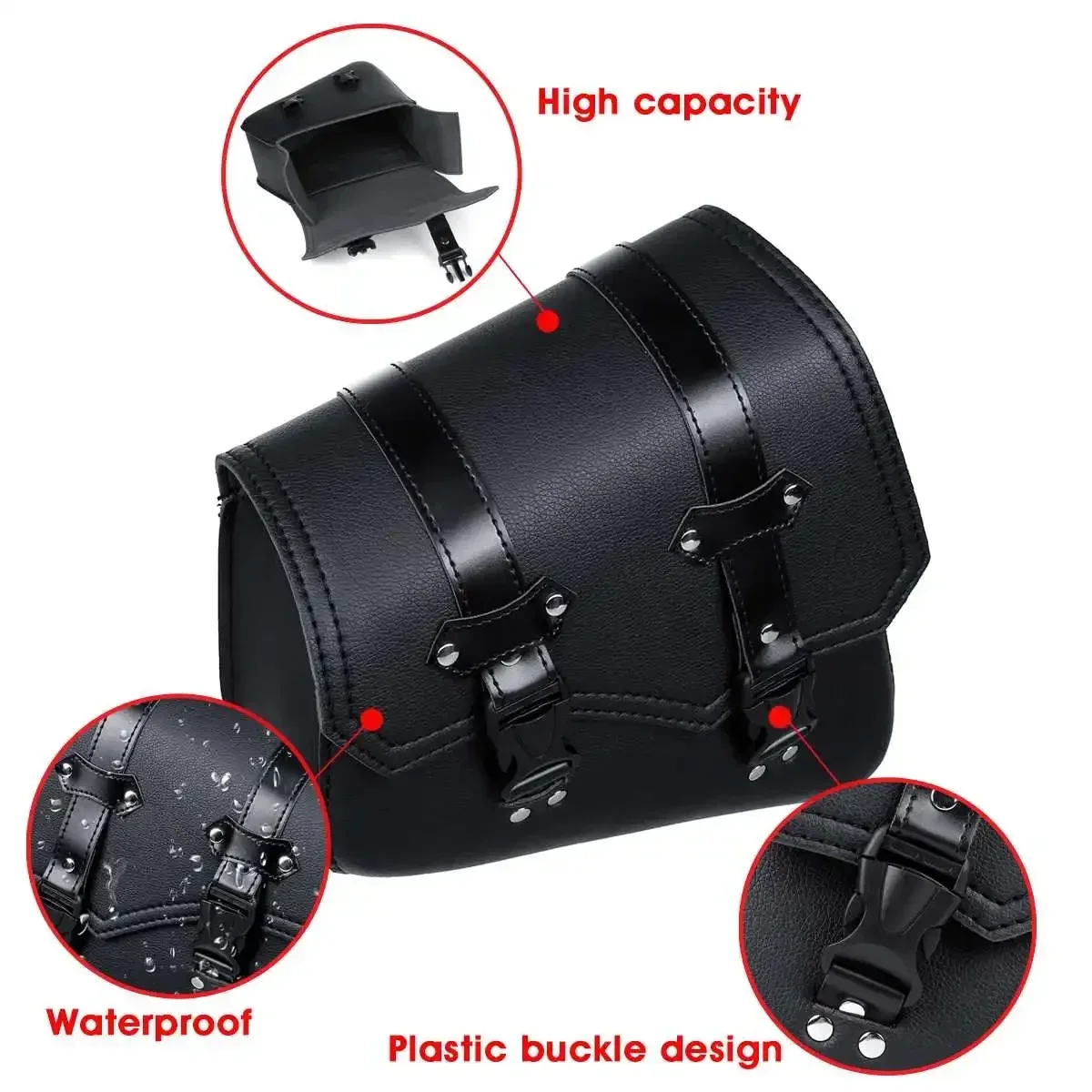 

Универсальные черные мотоциклетные седельные сумки, боковая сумка для инструментов, сумка для багажа из искусственной кожи, сумка-чехол, аксессуары для мотоциклов
