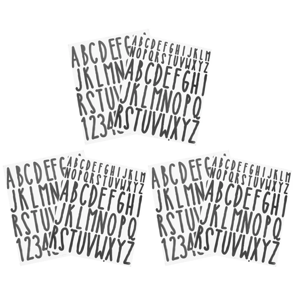 

6 Sheets PVC Self Adhesive Letter Stickers Mailbox Decals Removable Alphabet Decals for Window Door DIY Letter