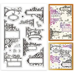 1pc 빈티지 간판 투명 우표 PVC 플라스틱 투명 고무 스탬프 인사말 카드 우표 DIY Scrapbooking에 대한 인감 우표