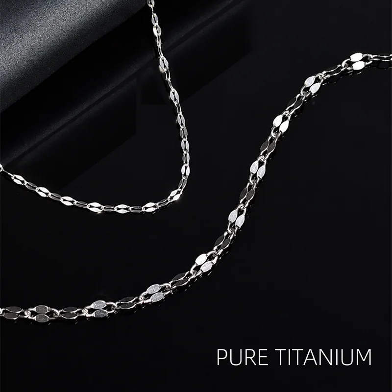 NEW TA1 Pure Titanium Lip Chain Necklace for Women Anti-Allergic Fade-Resistant Collarbone-Length Necklace Jewelry Birthday Gift