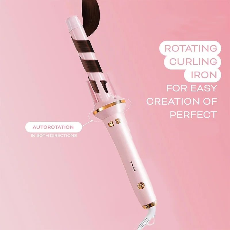 Portable Adjustable Fast Heating Styling Curling Iron Electric Curling Iron  Automatic Rotating Curling Iron Hair Styling Tool