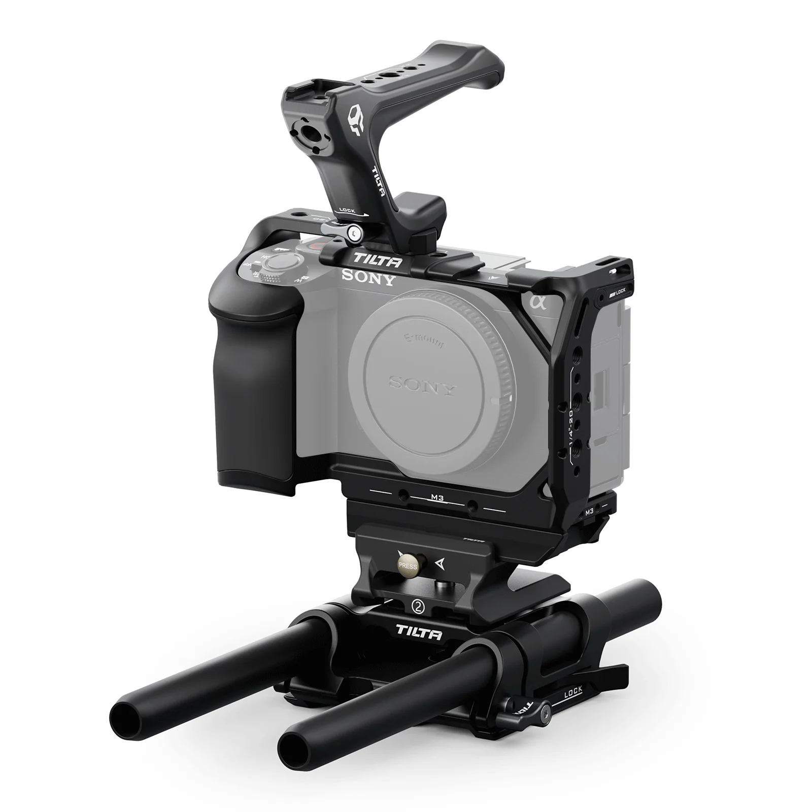 TILTA Sony ZV-E1 Camera Cage Kit with Silicone Grip Dslr Rig Cold Shoe Nato Handle Quick Release Plate for Arca-Type TA-T35-A-B